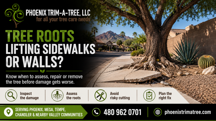 Tree Roots Lifting Sidewalks or Walls in Phoenix